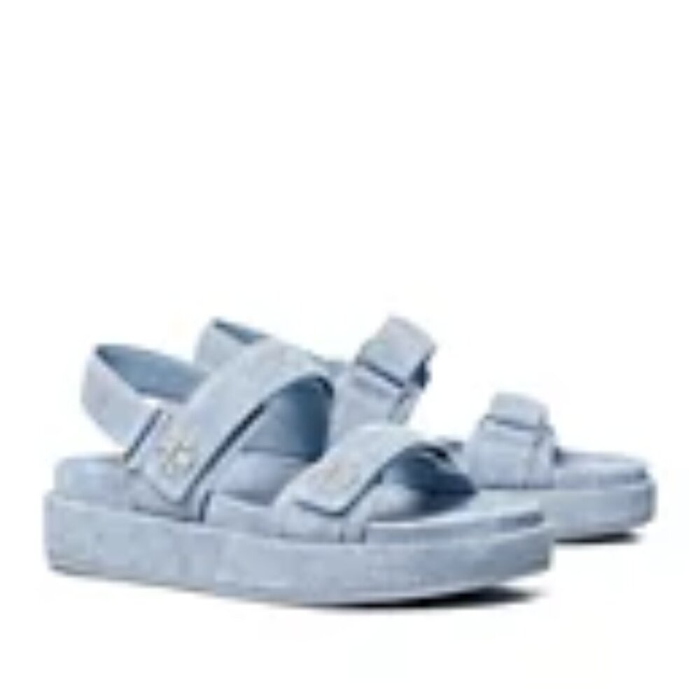 NIB Tory Burch KIRA Sport Chunky Platform Sandals CLOUD BLUE